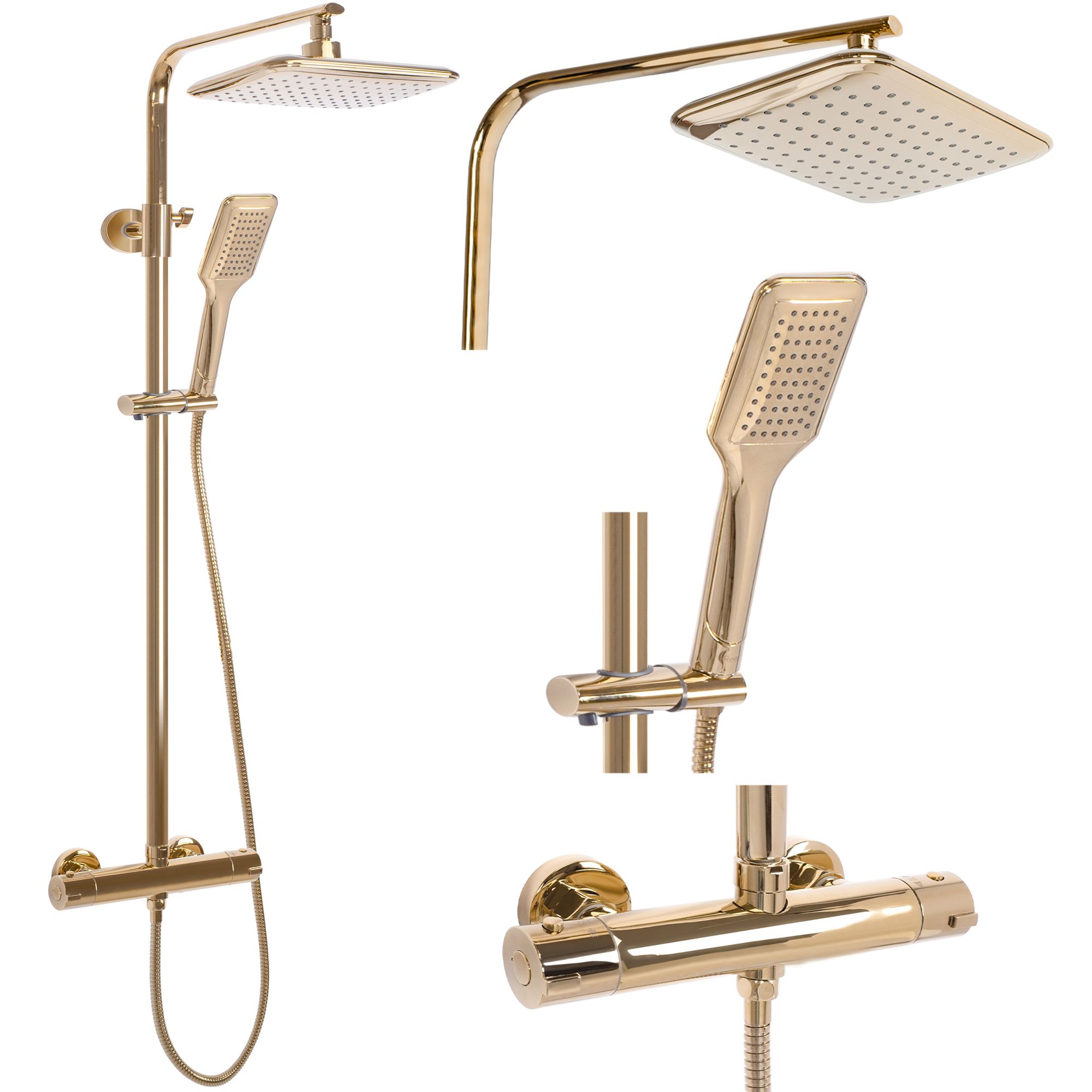 REA suihkusetti TOM THERMOSTAT kulta, 39X27, 5X120CM