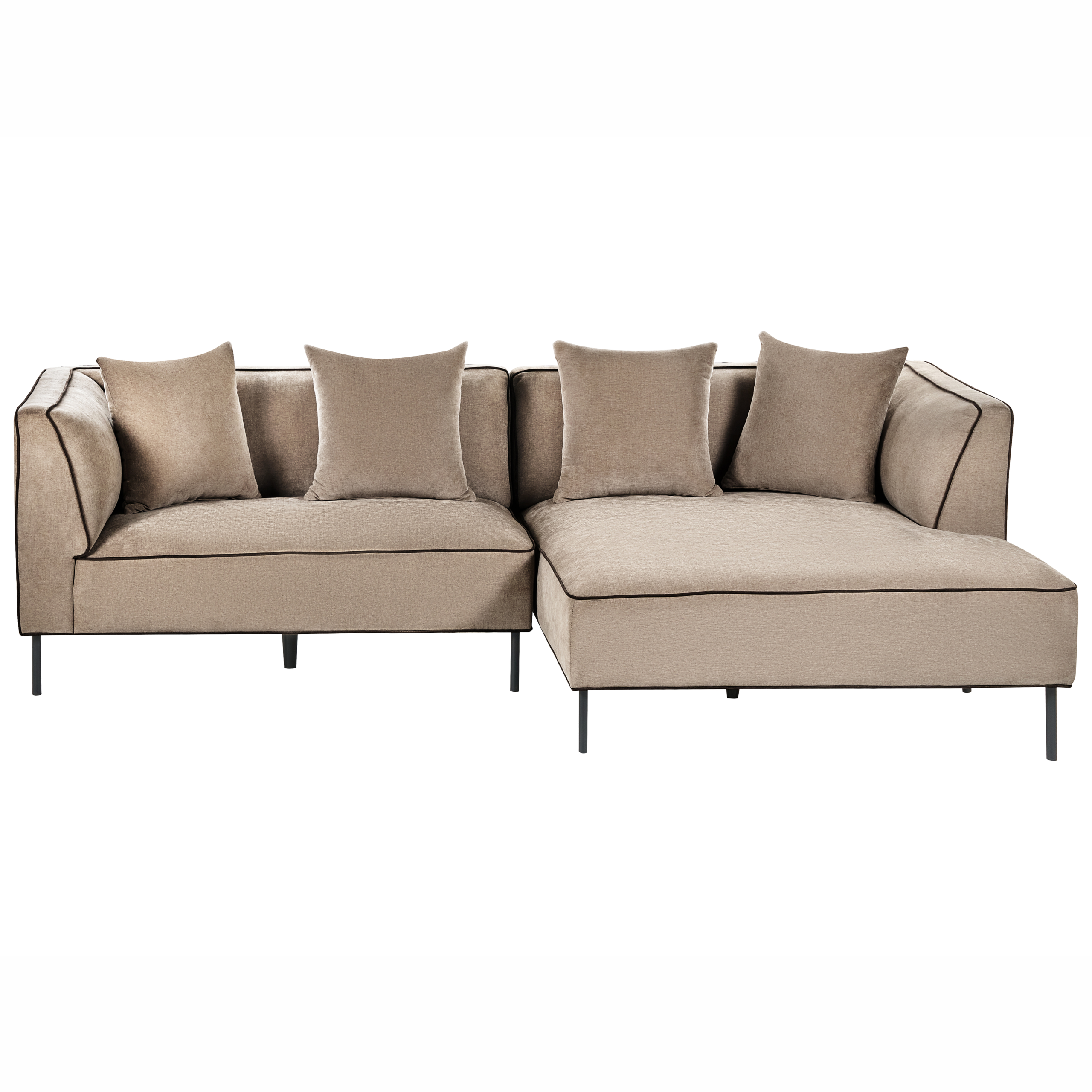 Kulmasohva 3-istuttava SATER chenille Vaaleanruskea Vasen