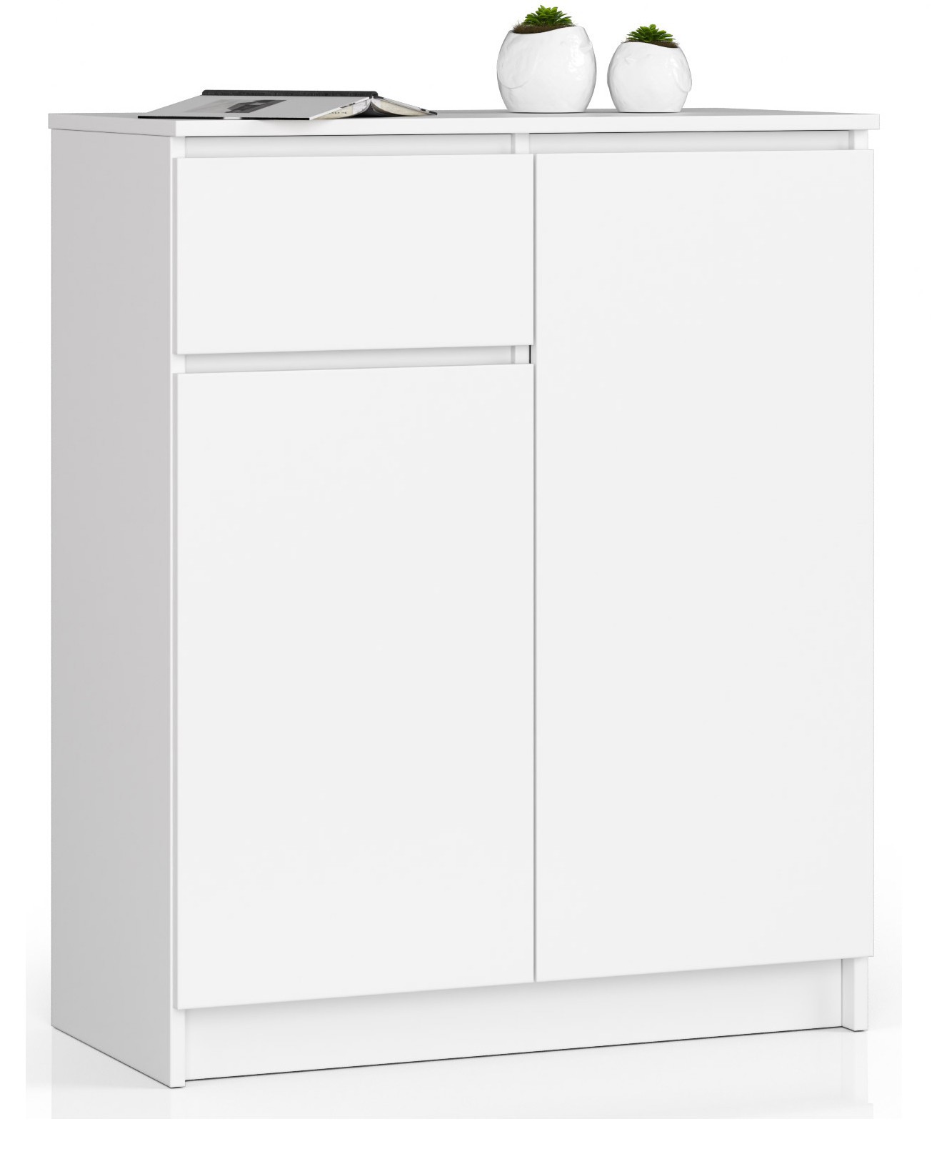 Akord Lipasto 2 Ovet 1 Laatikko Valkoinen 80x40x99