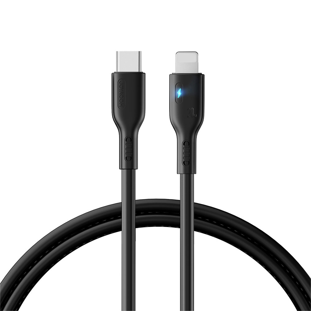 iPhone-kaapeli LED-merkkivalolla USB-C - Lightning 20W 2m musta