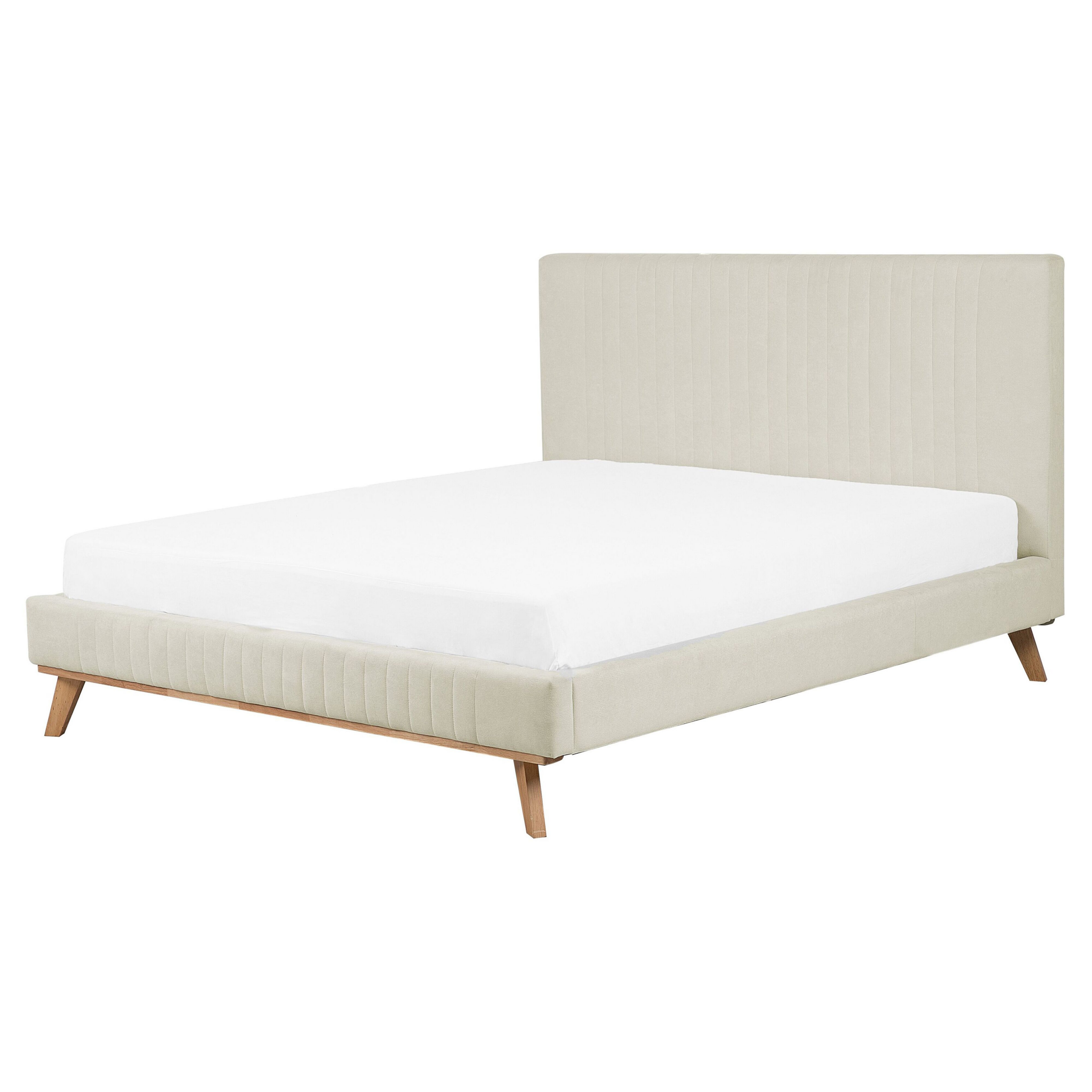 Sänky Chenille TALENCE 160 x 200 cm Vaaleanbeige