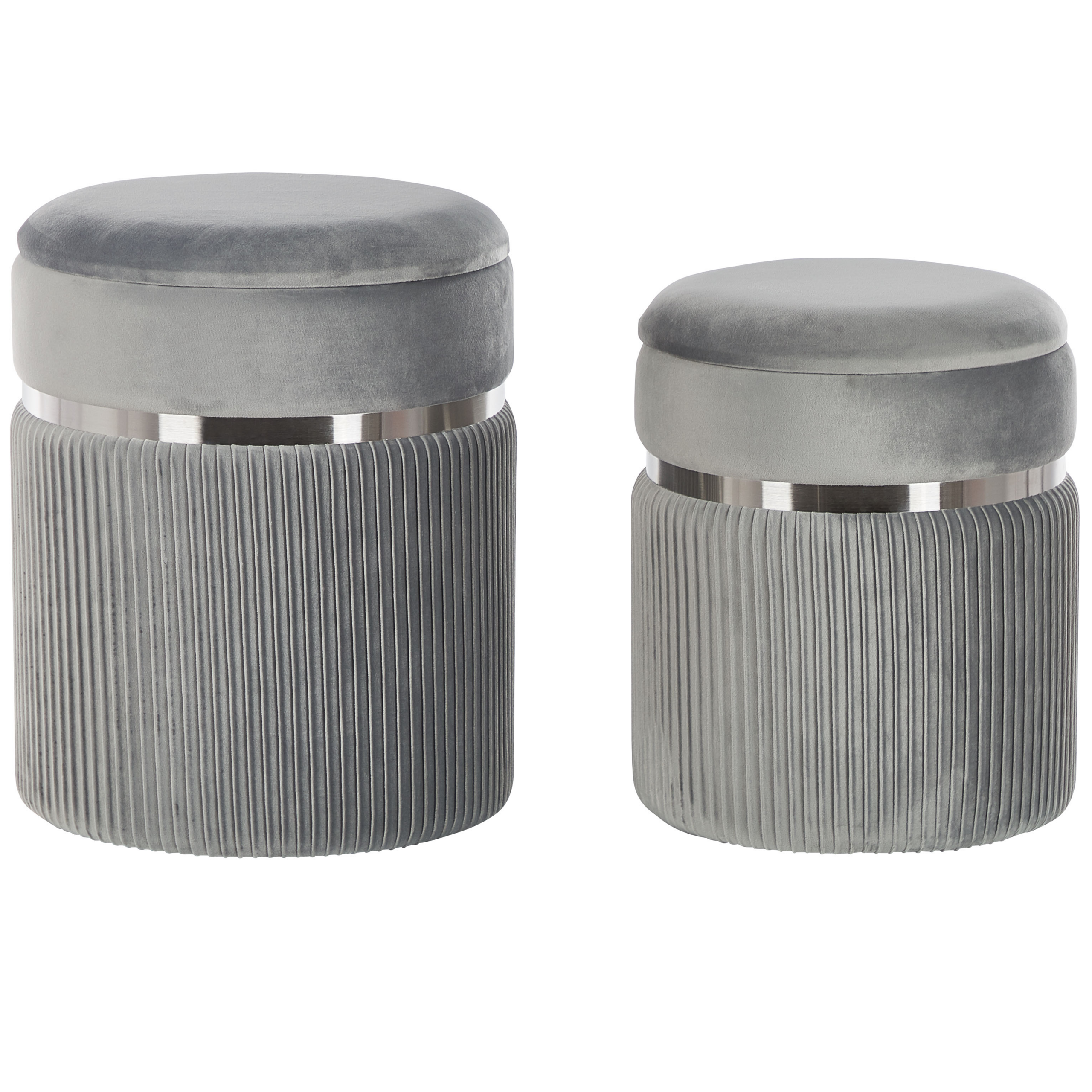 Säilytysrahisetti 2 kpl CAMDENTON sametti Vaaleanharmaa