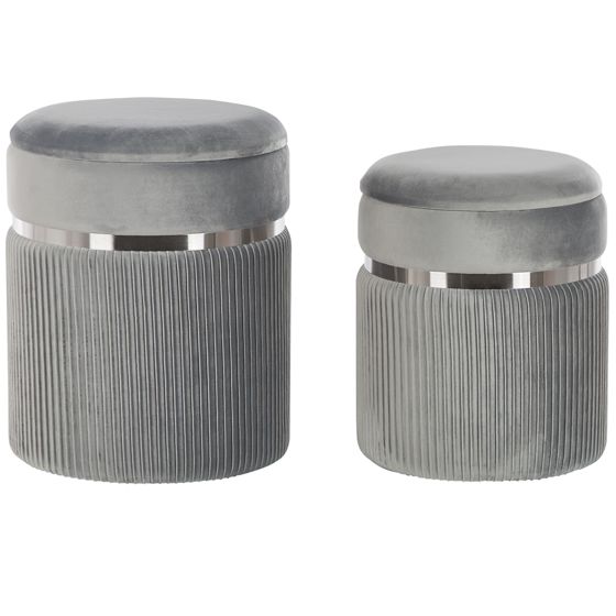 Säilytysrahisetti 2 kpl CAMDENTON sametti Vaaleanharmaa