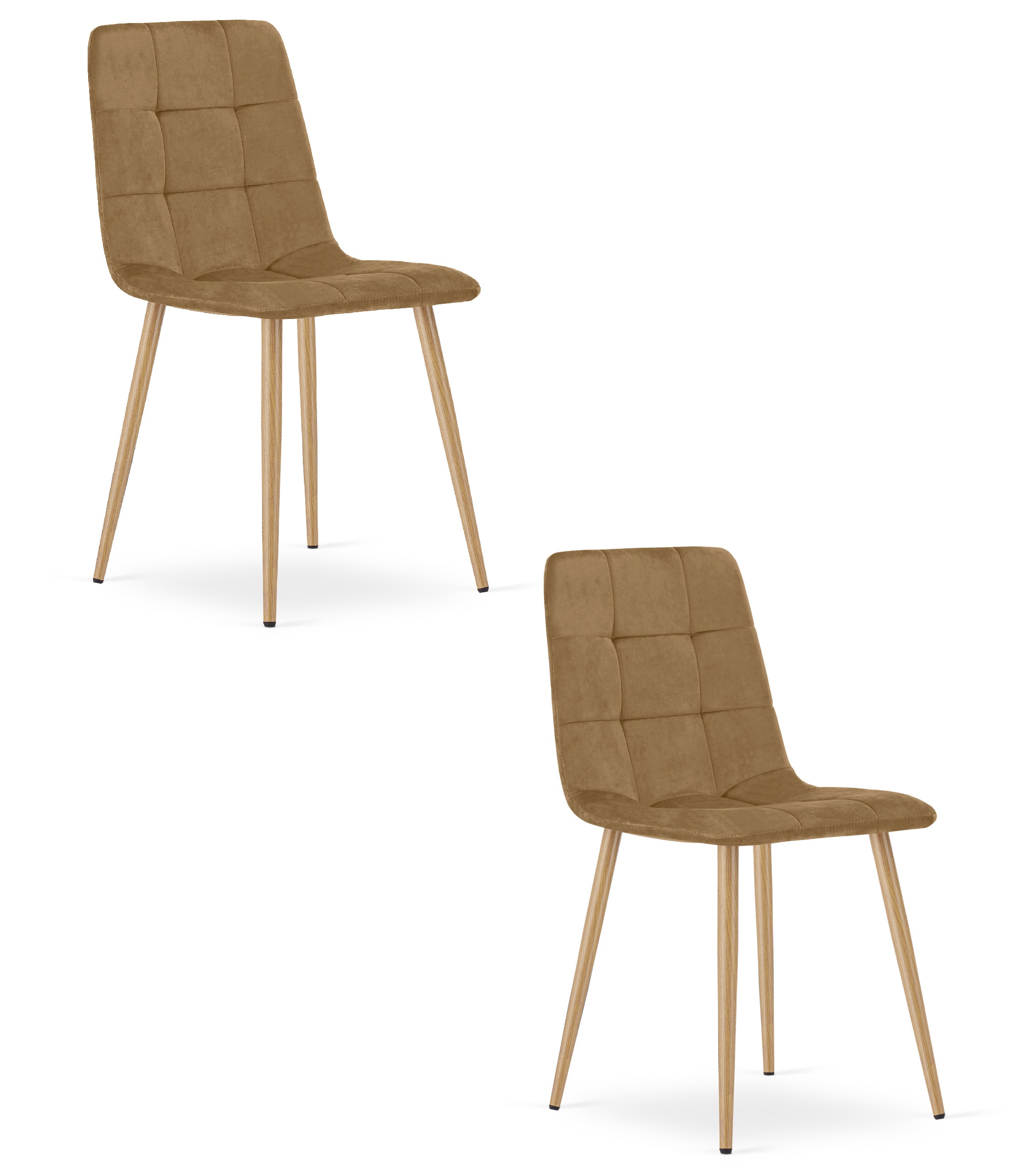 KARA-tuoli, ruskea sametti, puunväriset jalat (2 kpl)