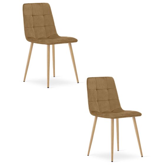 KARA-tuoli, ruskea sametti, puunväriset jalat (2 kpl)