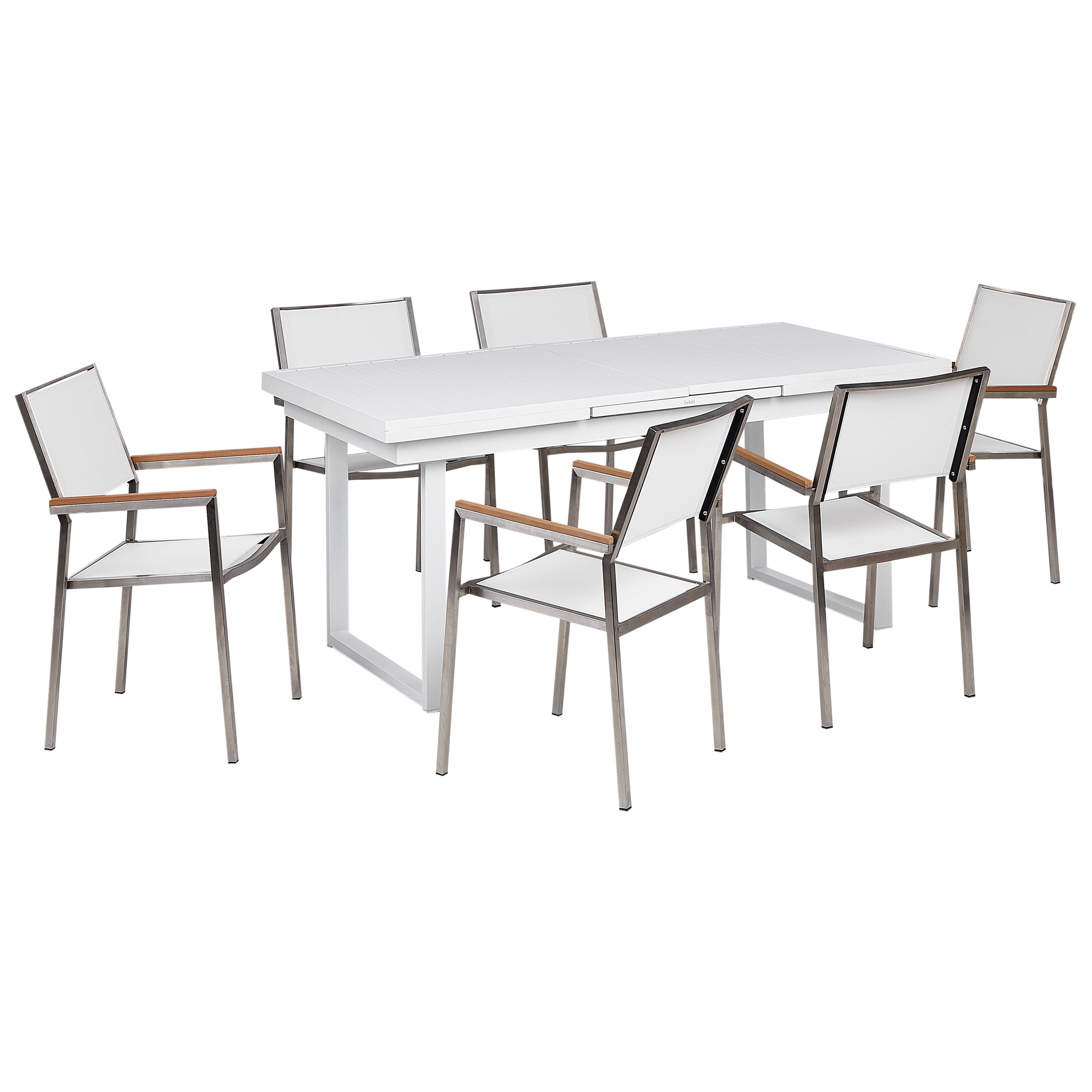 Ulkoruokailuryhmä 6-istuttava VALCANETTO/GROSSETO metalli Valkoinen