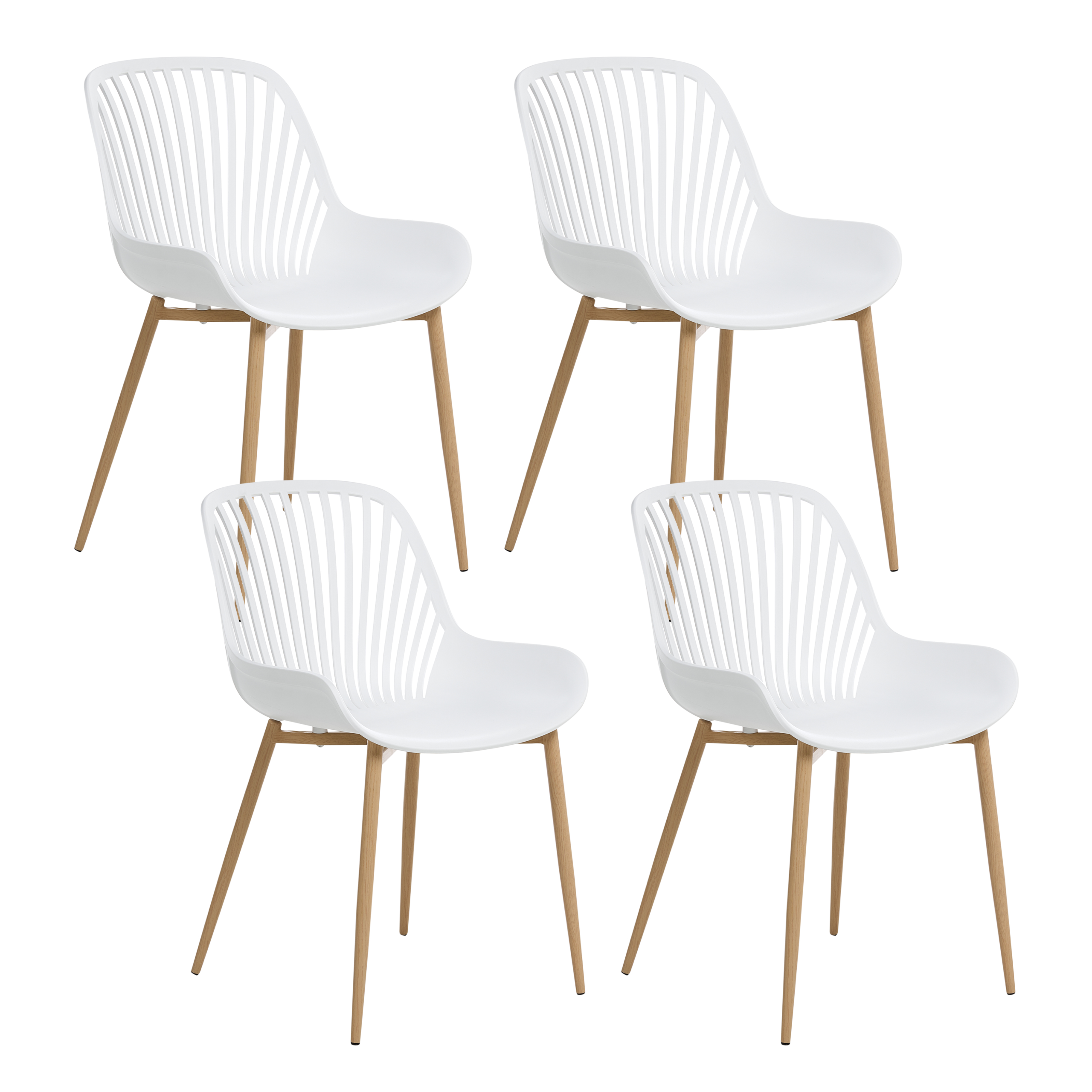 Ruokatuolisetti 4 kpl KLEVE Valkoinen