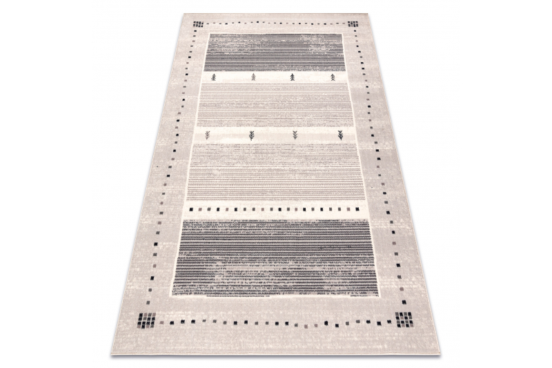 Matto Villa ANGEL 6553 / 52022 Raidat, kehyskuviolla beige / harmaa 80x150 cm