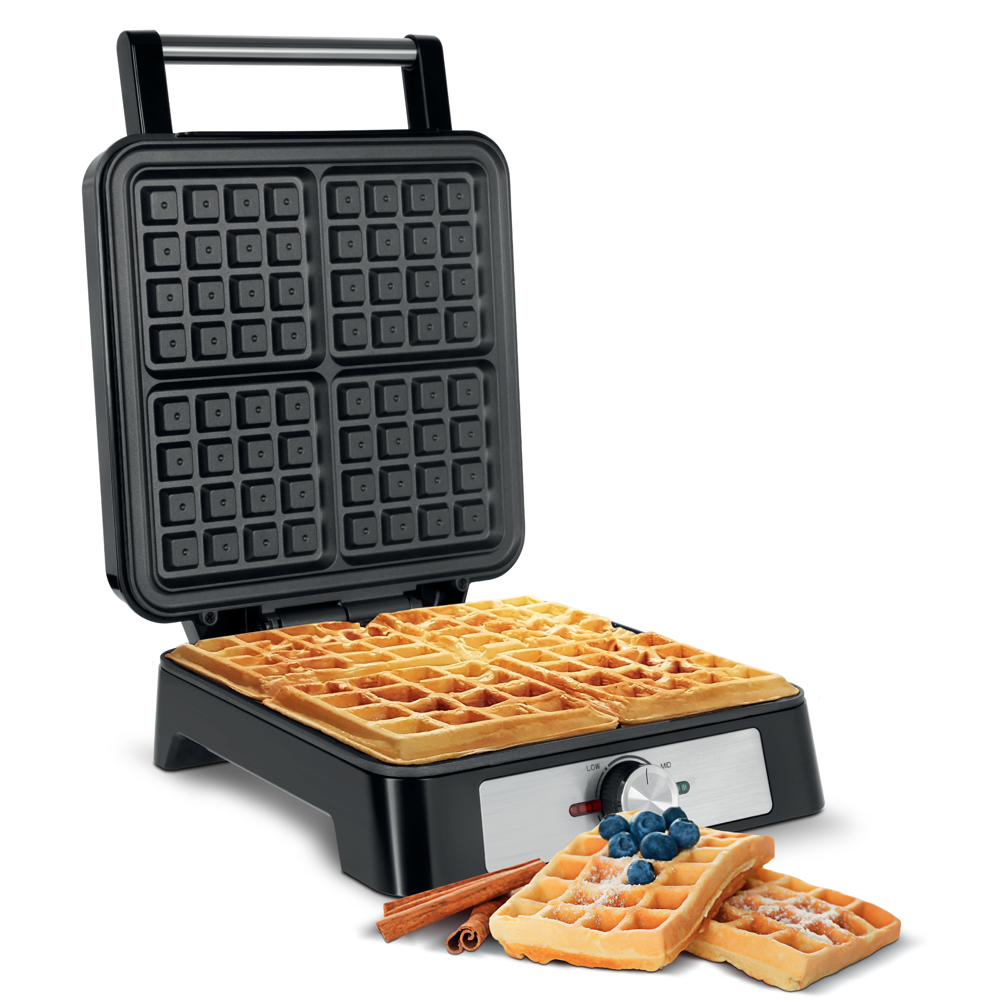 Vohvelirauta neljälle vohvelille, 1600 W, ruostumatonta terästä, tehonsäätö, Teesa