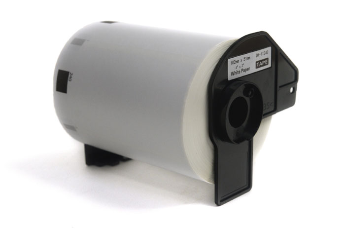 JetWorld-tarrat Brother DK -vaihtotarrat mustalla valkoisella pohjalla 102 mm * 51 mm * 600 kpl DK11240, DK-11240, DK11.240