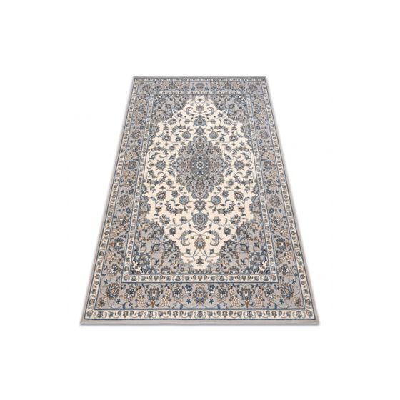 Matto NAIN Ornamentti, kehyskuviolla, 7335/51635 beige / sininen