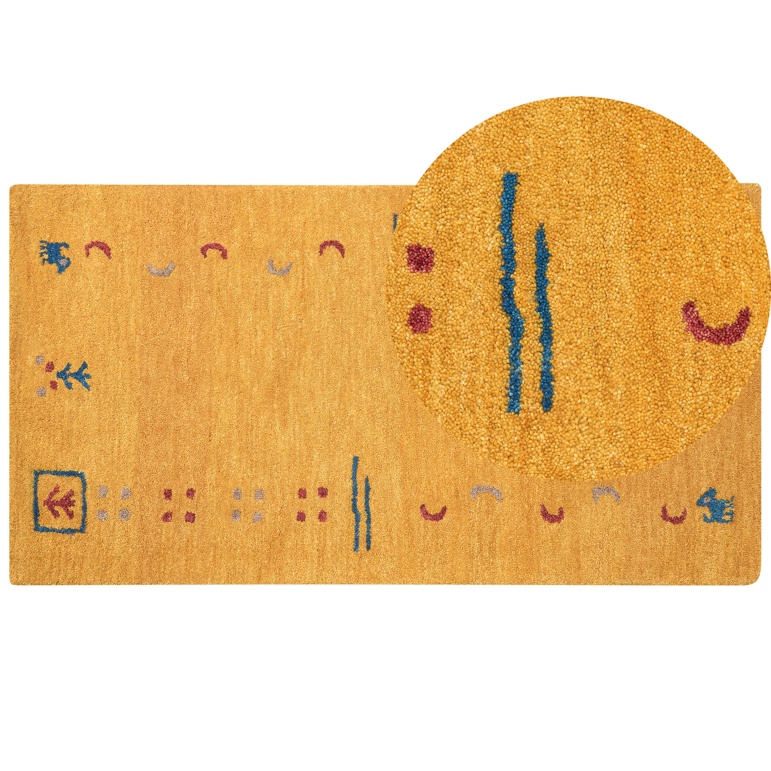 Matto AKALAN Keltainen 80 x 150 cm villa Gabbeh-matto