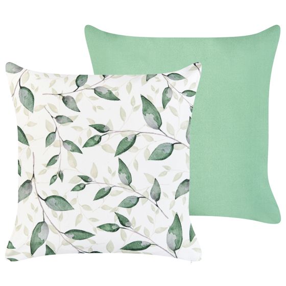 Ulkotyynysetti 2 kpl FLYLEAF Kasvikuvio 45 x 45 cm Vihreä