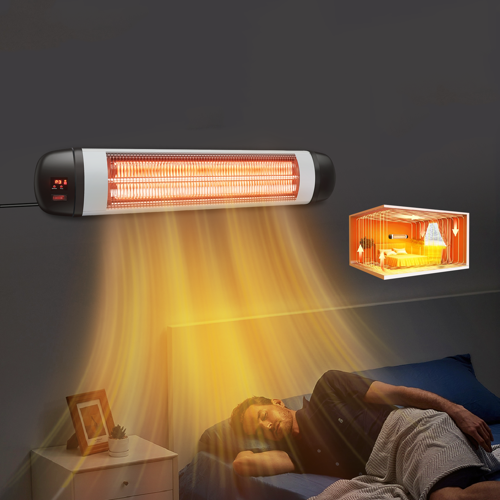 NETTLIFE Infrapunalämmitin 2500W kauko-ohjaimella