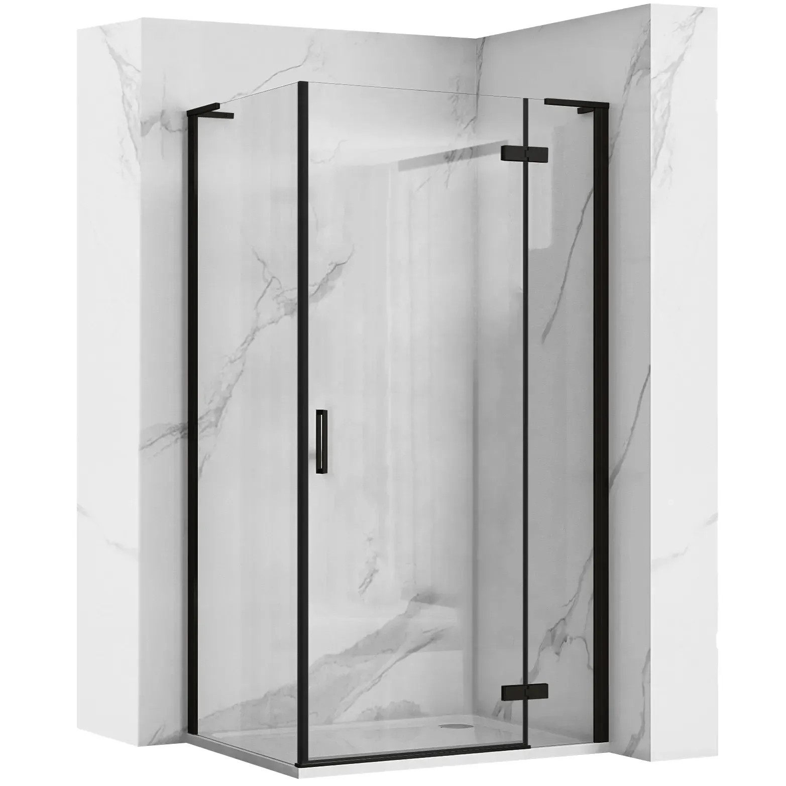 REA Suihkukaappi HUGO 90x90 musta, 90X90X200, 5CM