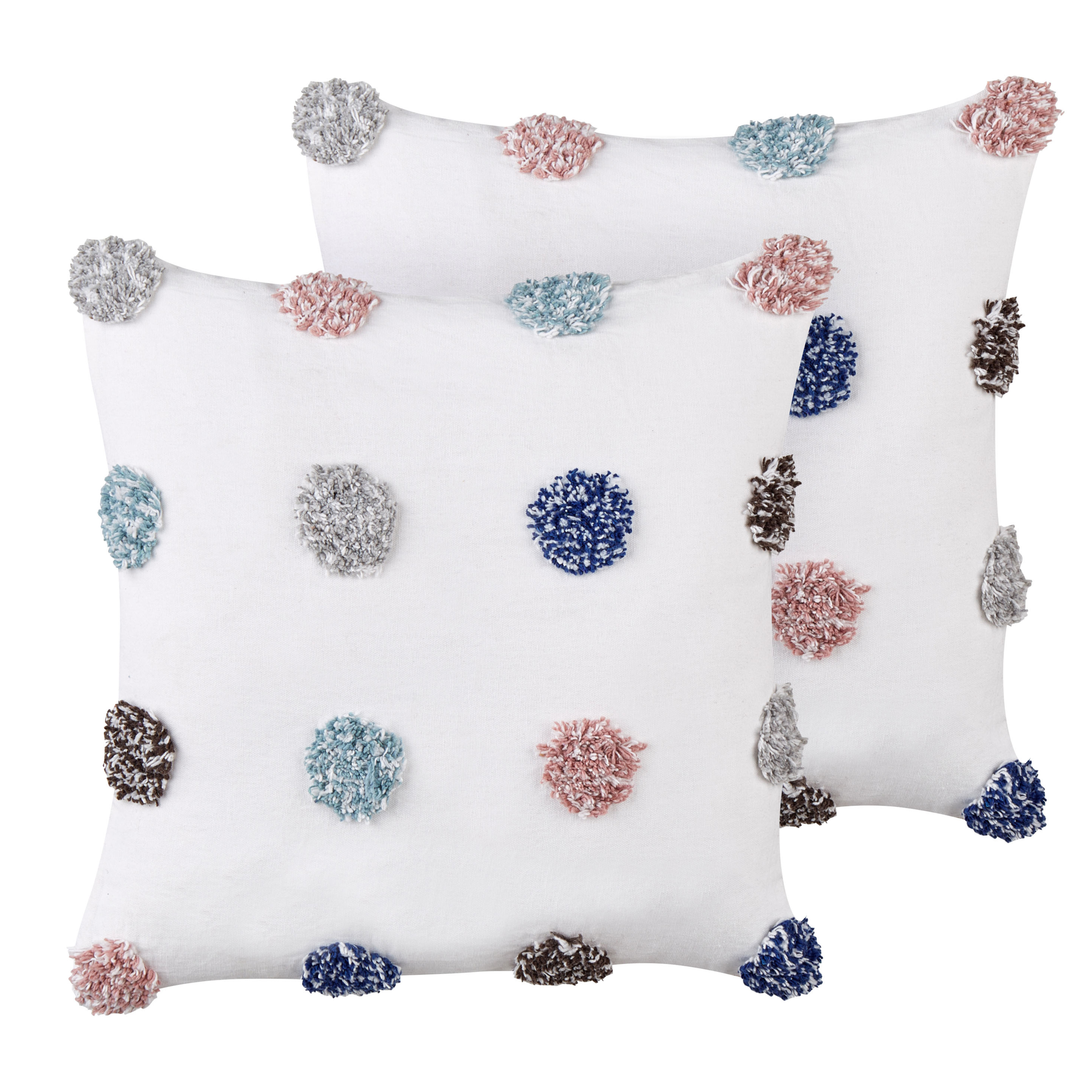 Koristetyynysetti 2 kpl BRACKEN puuvilla 45 x 45 cm Valkoinen