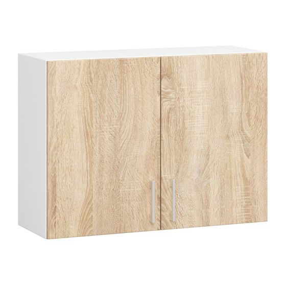 Akord Keittiön seinäkaappi Lima Valkoinen/Sonoma-tammi 80x31x58