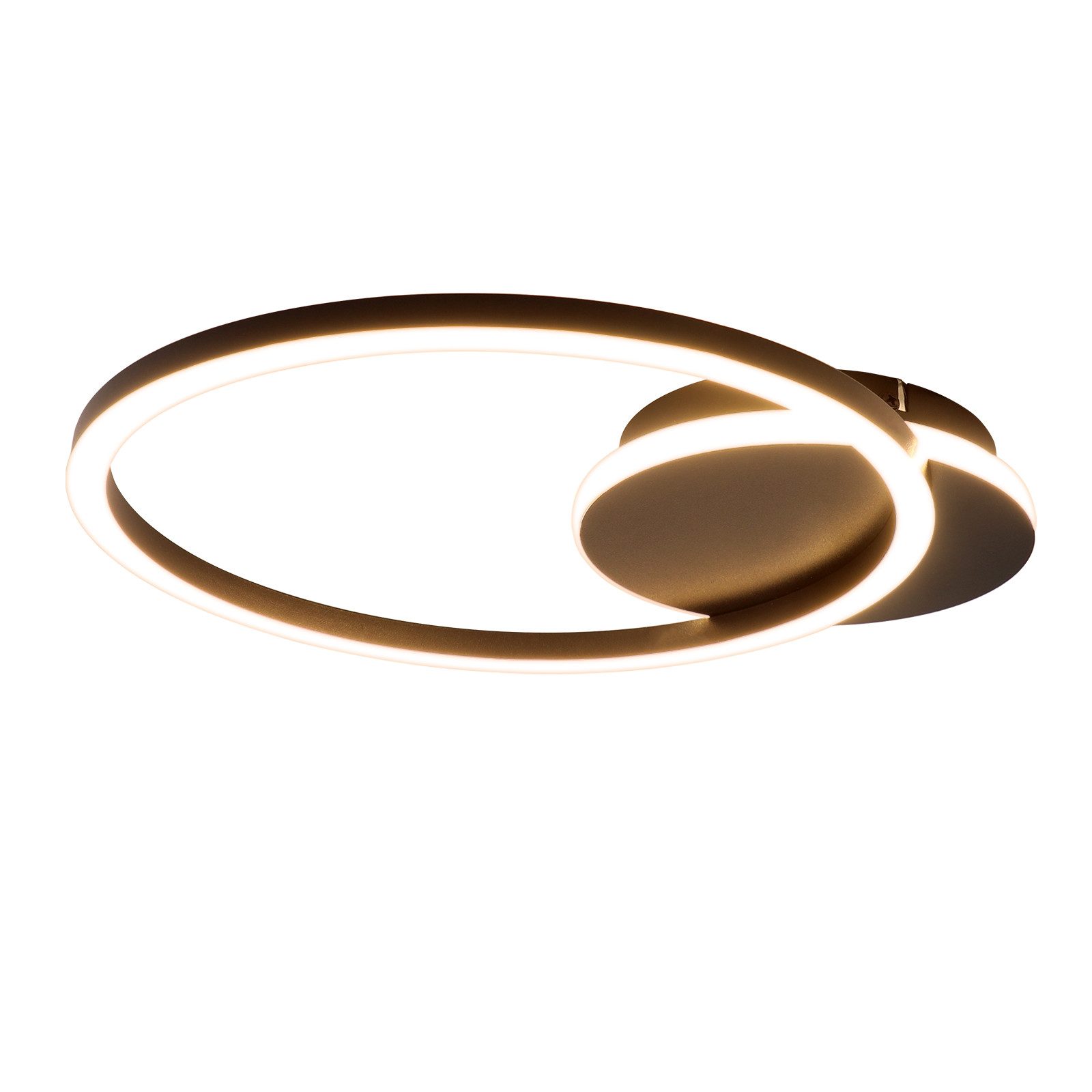 NETTLIFE LED-kattovalaisin,olohuoneeseen,24W,musta,moderni,2 rengasta,3000K,lämmin,valkoinen