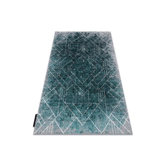 Matto DE LUXE moderni 626 Geometrinen, rombit - Rakenteellinen harmaa / vihreä 180x270 cm