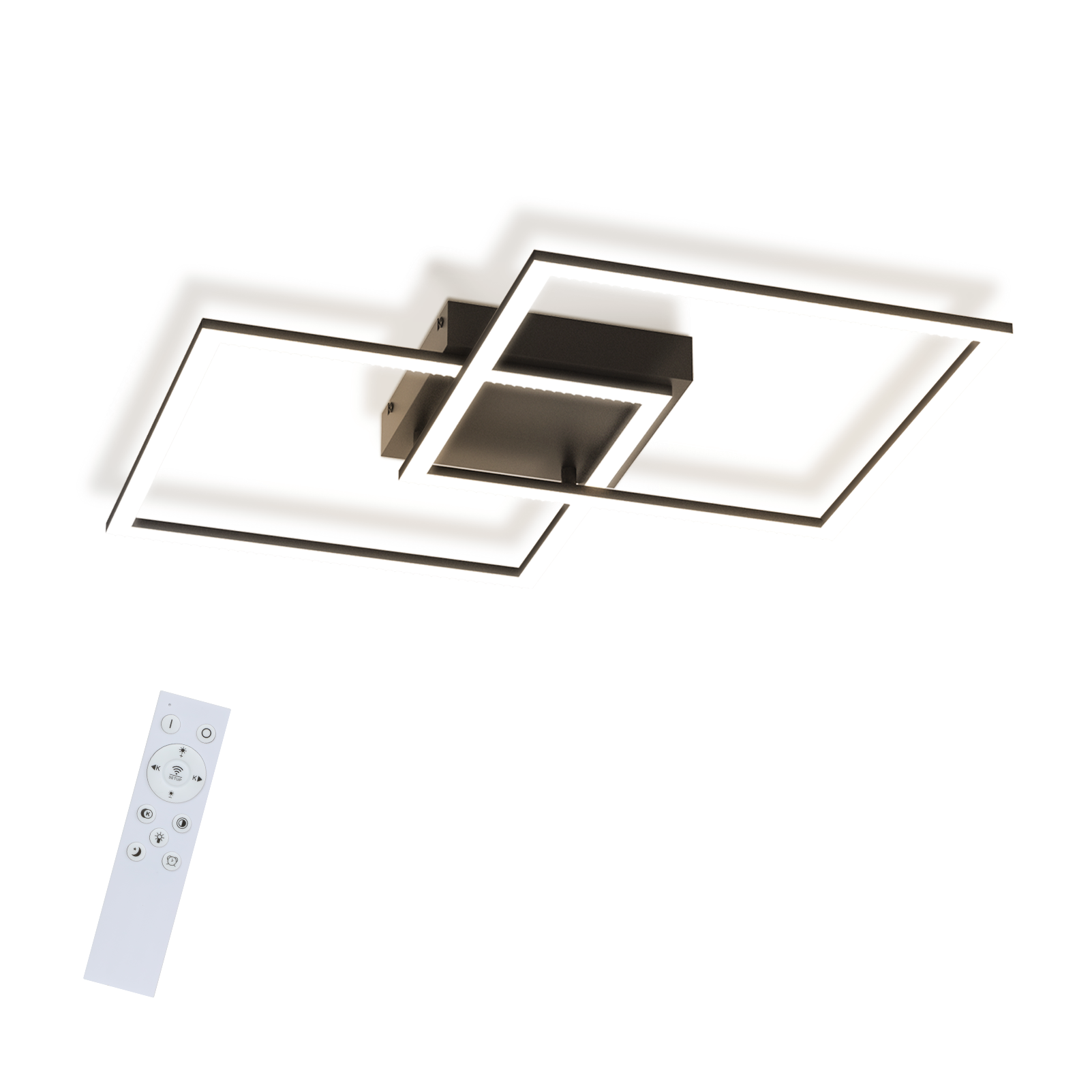 NETTLIFE LED-kattovalaisin, olohuoneen Kattovalaisin- olohuoneen, lamppuKeittiön, lamppu, himmennettävä, 52W, musta