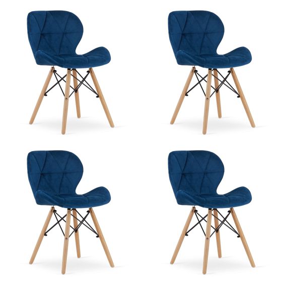 LAGO Samettinen tuoli - tummansininen x 4