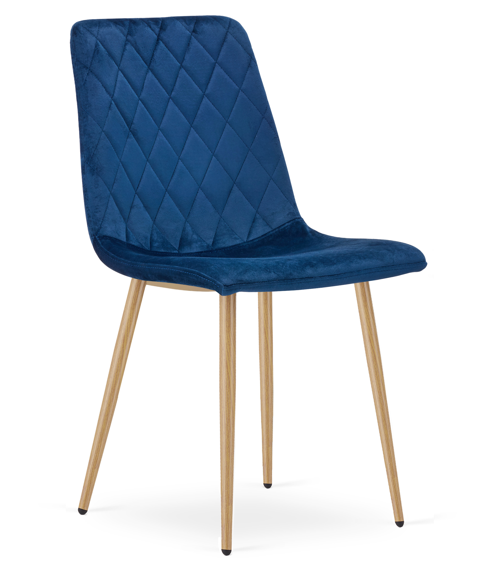 TURIN-tuoli, tummansininen sametti, puunväriset jalat (1 kpl)