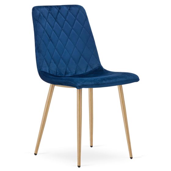 TURIN-tuoli, tummansininen sametti, puunväriset jalat (1 kpl)