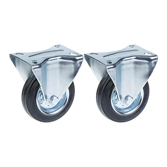 100mm 4" kumirengas, kiinteä, vahva 180kg kantavuus, 2 kpl:n sarja.