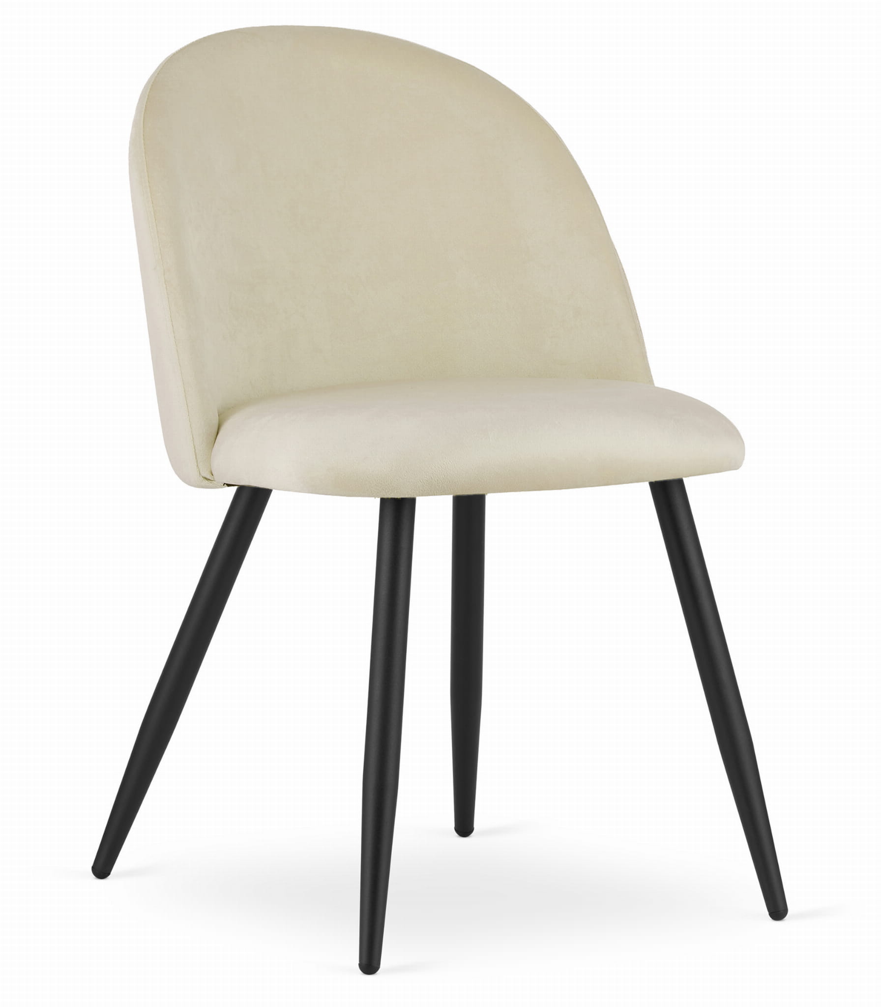 Tuoli - Leobert - BELLO - sametti beige/mustat jalat - setti 4 kpl