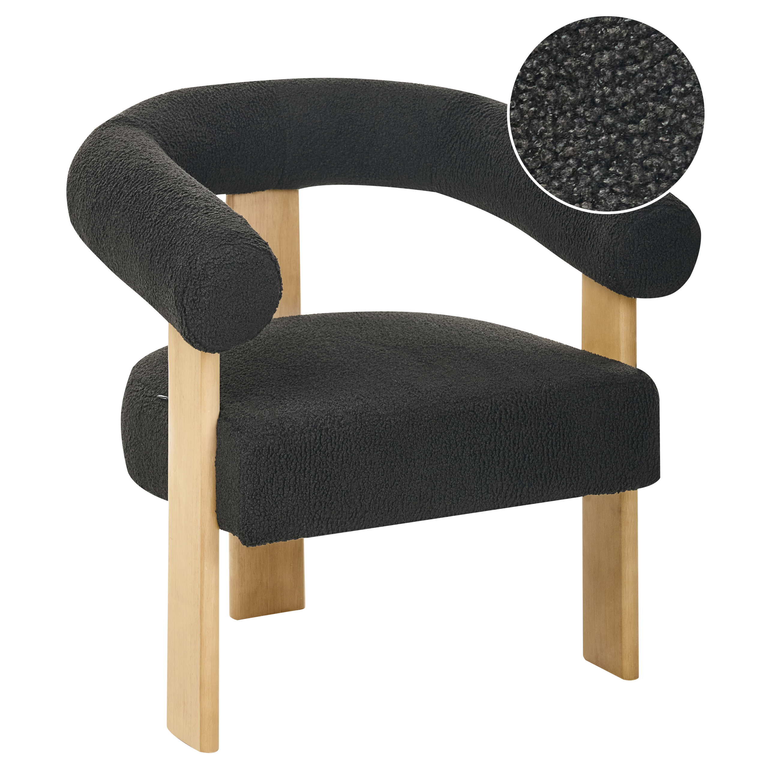 Nojatuoli ILBRO buklee Musta/vaaleanruskea