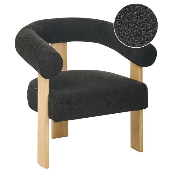 Nojatuoli ILBRO buklee Musta/vaaleanruskea