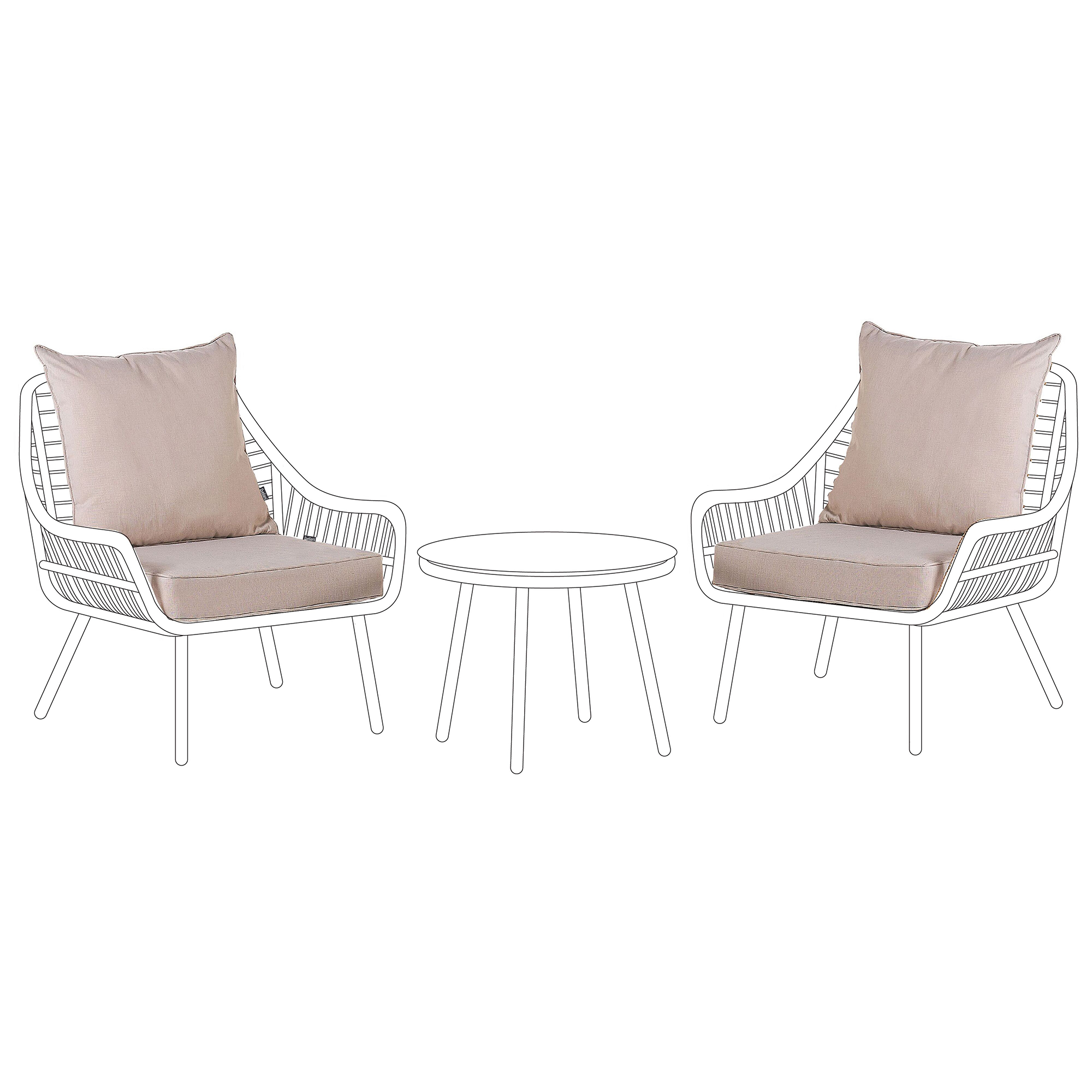 Ulkotyynyjen päällissetti LAURETO Beige