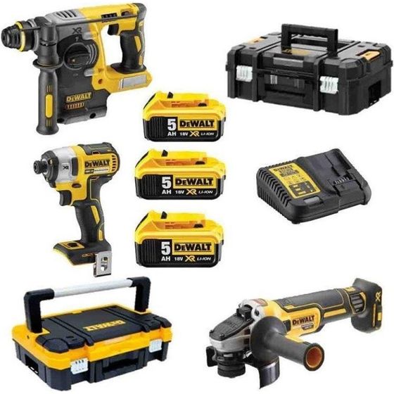 DeWalt DCK305P3T XR 18V -Akkutyökalusetti 3 konetta, 3x 5,0 Ah