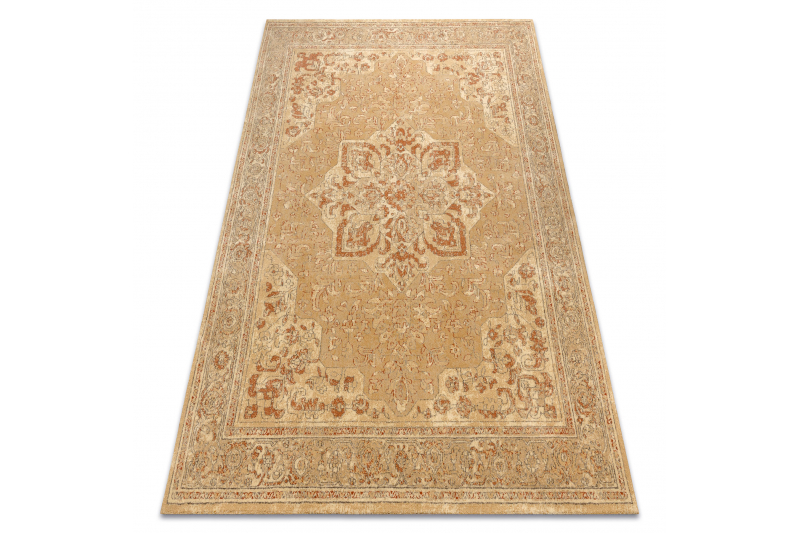 Villamatto LEGEND 468 03 GB700- Ruusuke, kehyskuviolla, ylellinen beige / punainen 240x340 cm