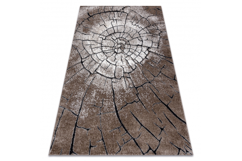 Matto moderni COZY 8875 Puu, kehyskuviolla - ruskea 80x150 cm