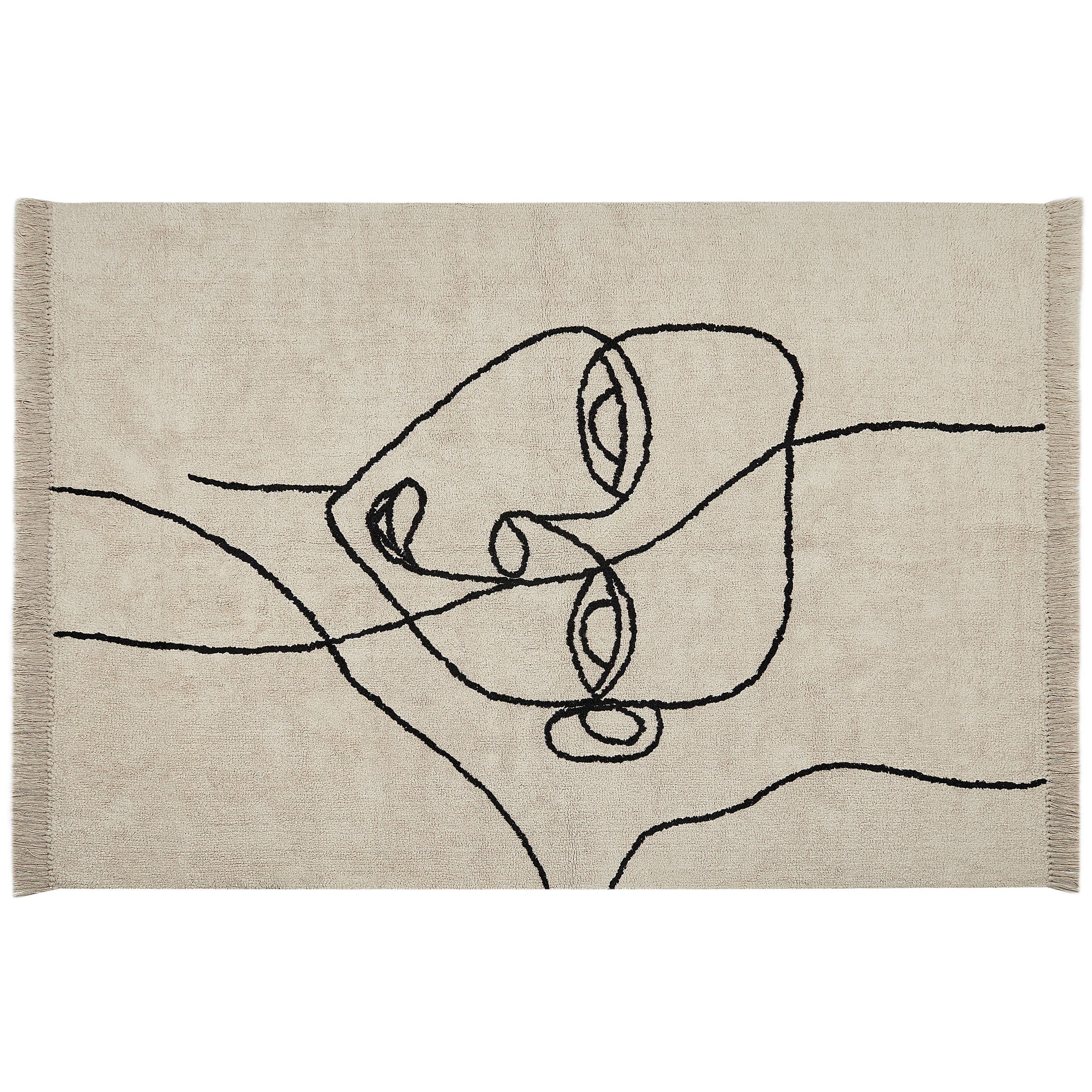 Matto NURU Vaaleanbeige 160 x 230 cm Puuvilla