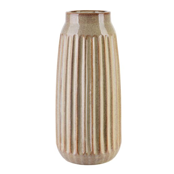 MONDEX keramiikkamaljakko, beige, käsin koristeltu, 16 x 16 x 35,5 cm