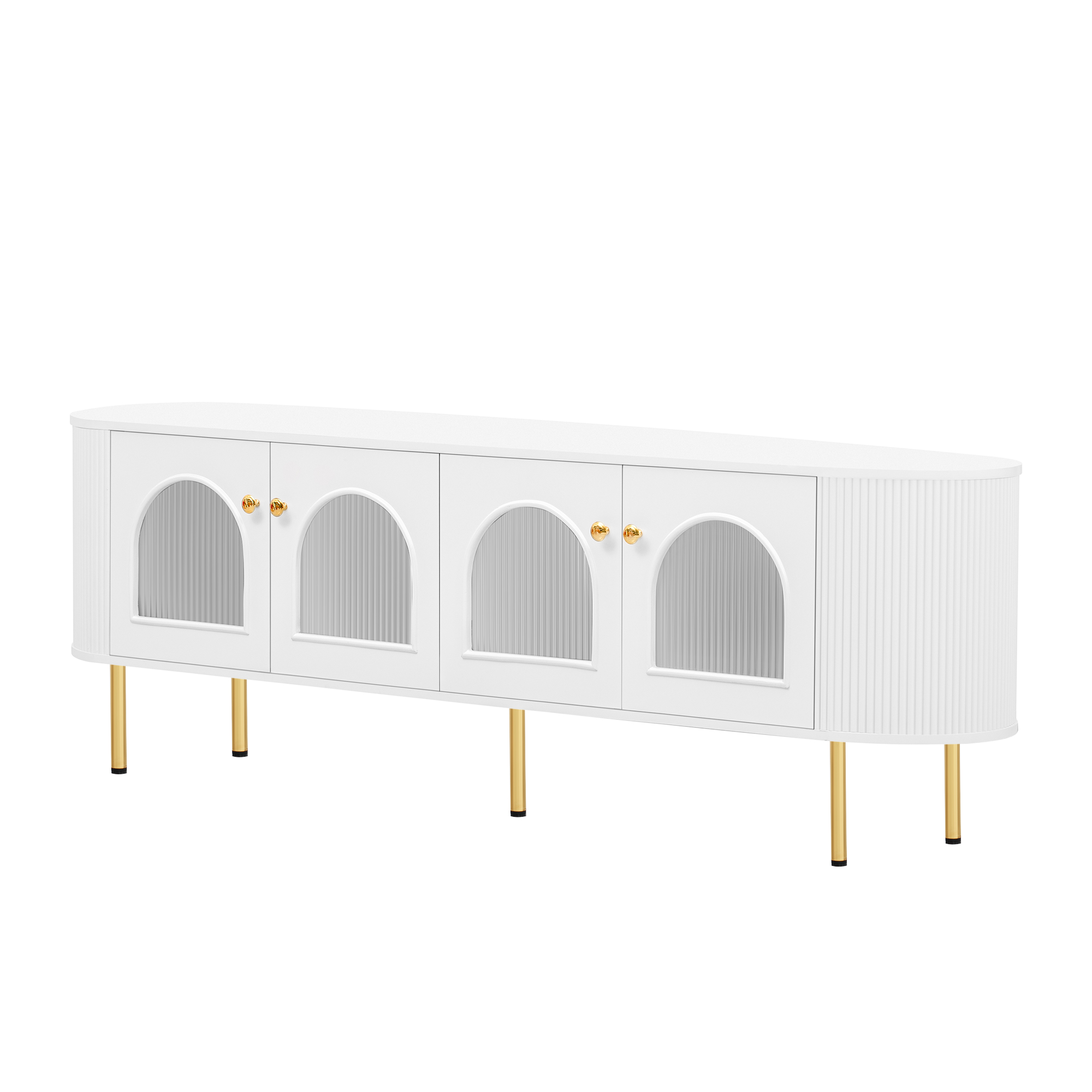 TV-taso 170x35x55 cm valkoinen MDF liukuovilla säilytyksellä