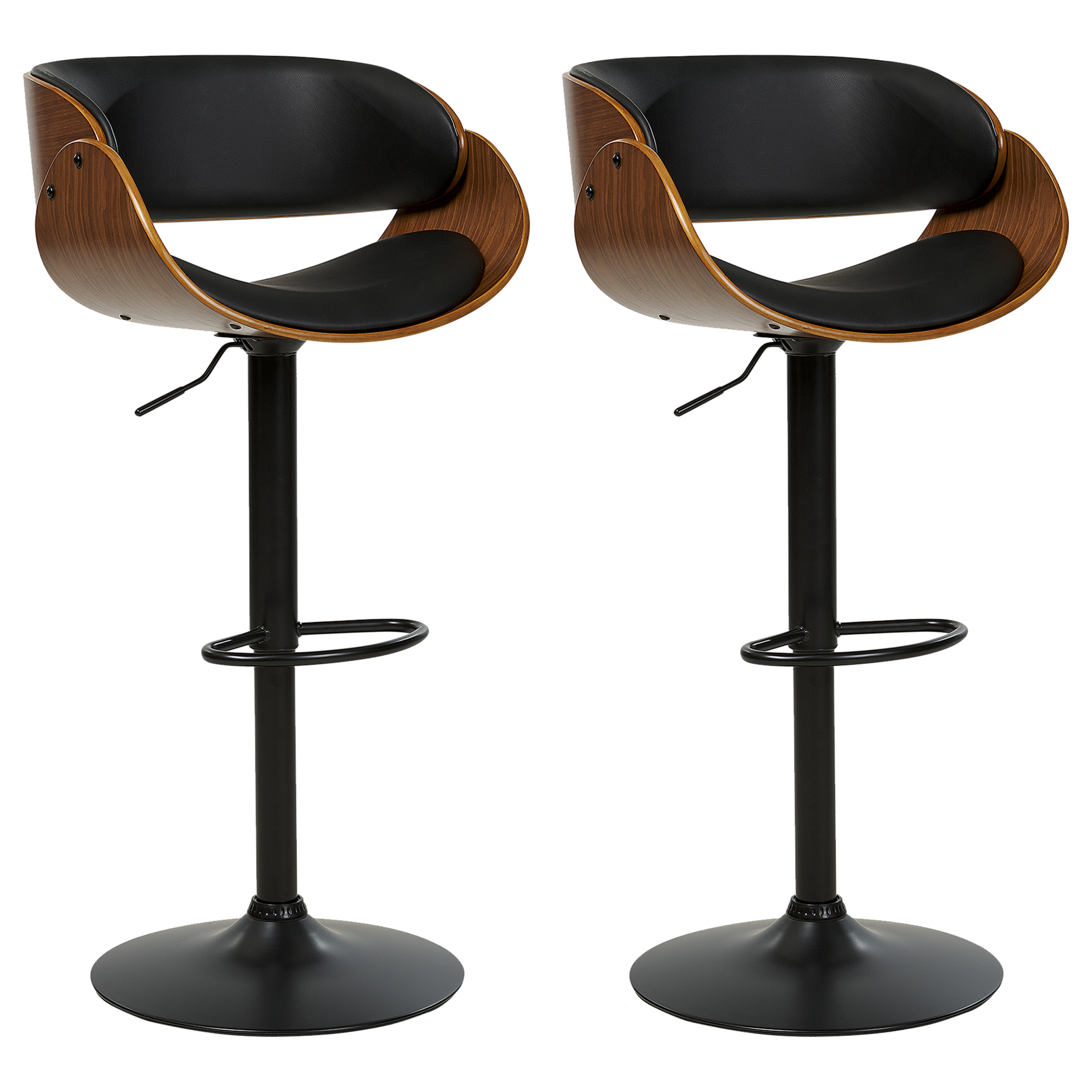 Baarituolisetti 2 kpl BAKU II keinonahka pyörivä Musta