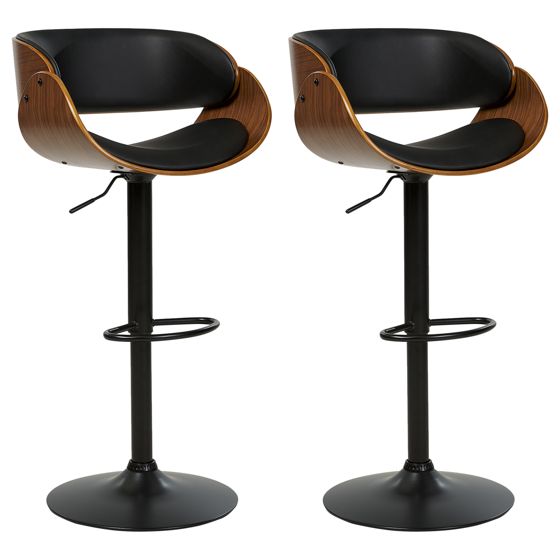 Baarituolisetti 2 kpl BAKU II keinonahka pyörivä Musta