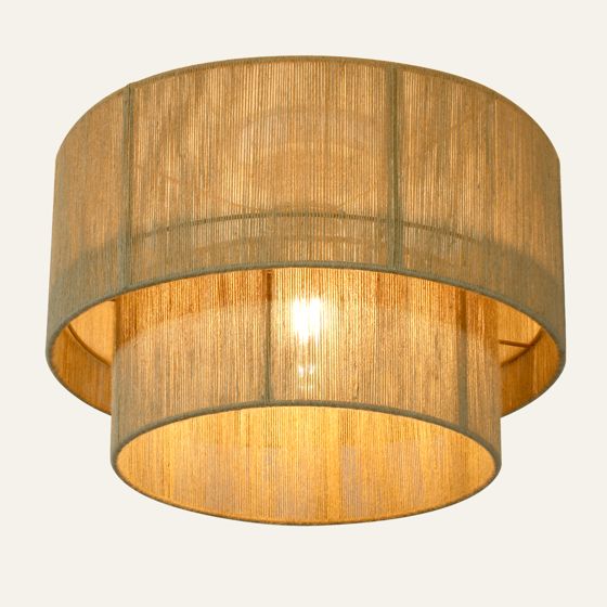 NETTLIFE Jute-kattovalaisin, boho- ja vintage-tyyli, luonnonvärinen 40 cm, E27-kanta – Olohuoneeseen, makuuhuoneeseen, keittiöön tai käytävään (lamppu ei sisälly)