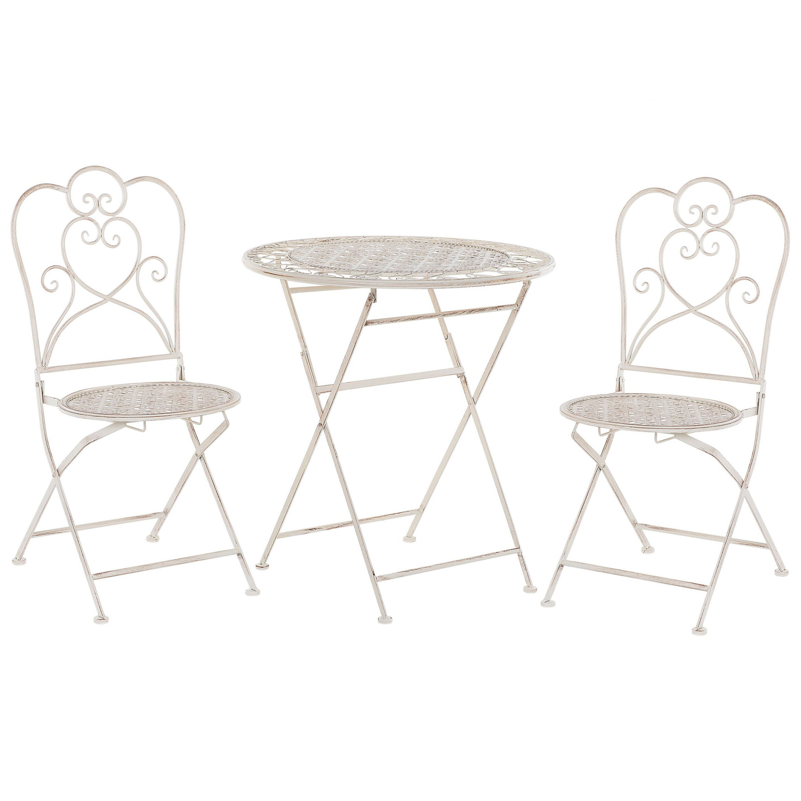 Bistrosetti taitettava TRIESTE metalli Vaaleanbeige