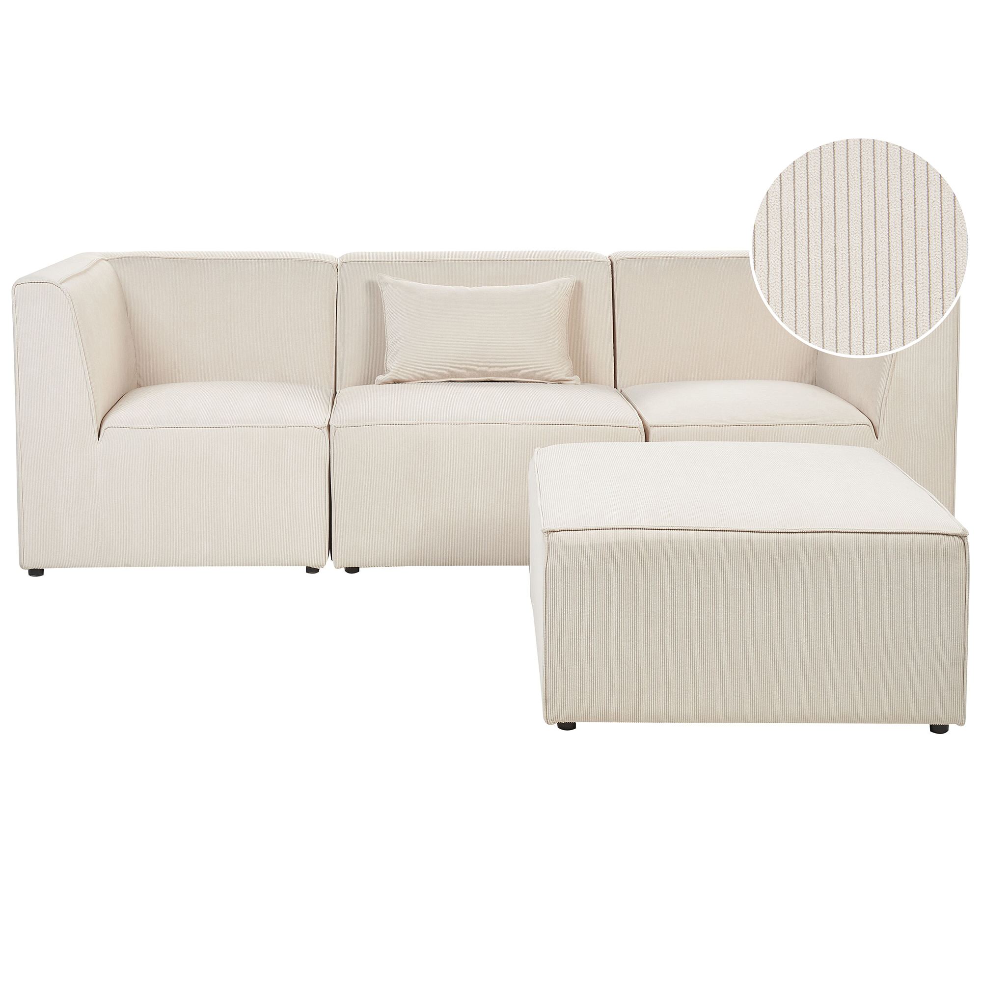 Moduulisohva 3-istuttava LEMVIG vakosametti Vaaleanbeige ja rahi