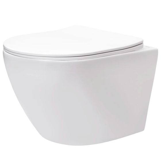 REA Seinä-Wc-Istuin Carlo Lux Rimless Valkoinen, 49,5X37X18Cm
