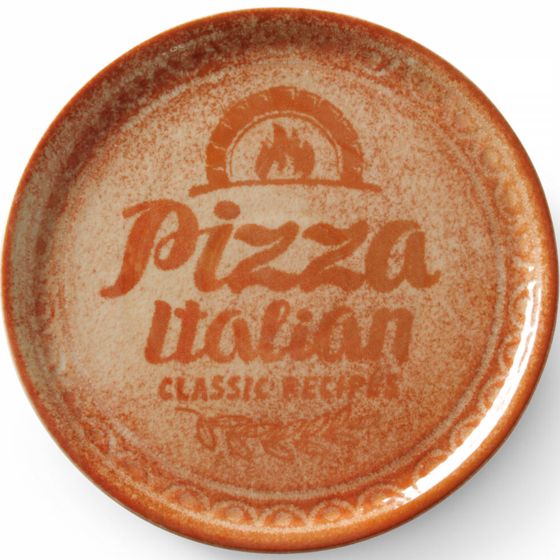 Reseptikokoelma tiilenpunainen posliinipizzalautanen, halkaisija 31 cm - 6 kpl:n setti