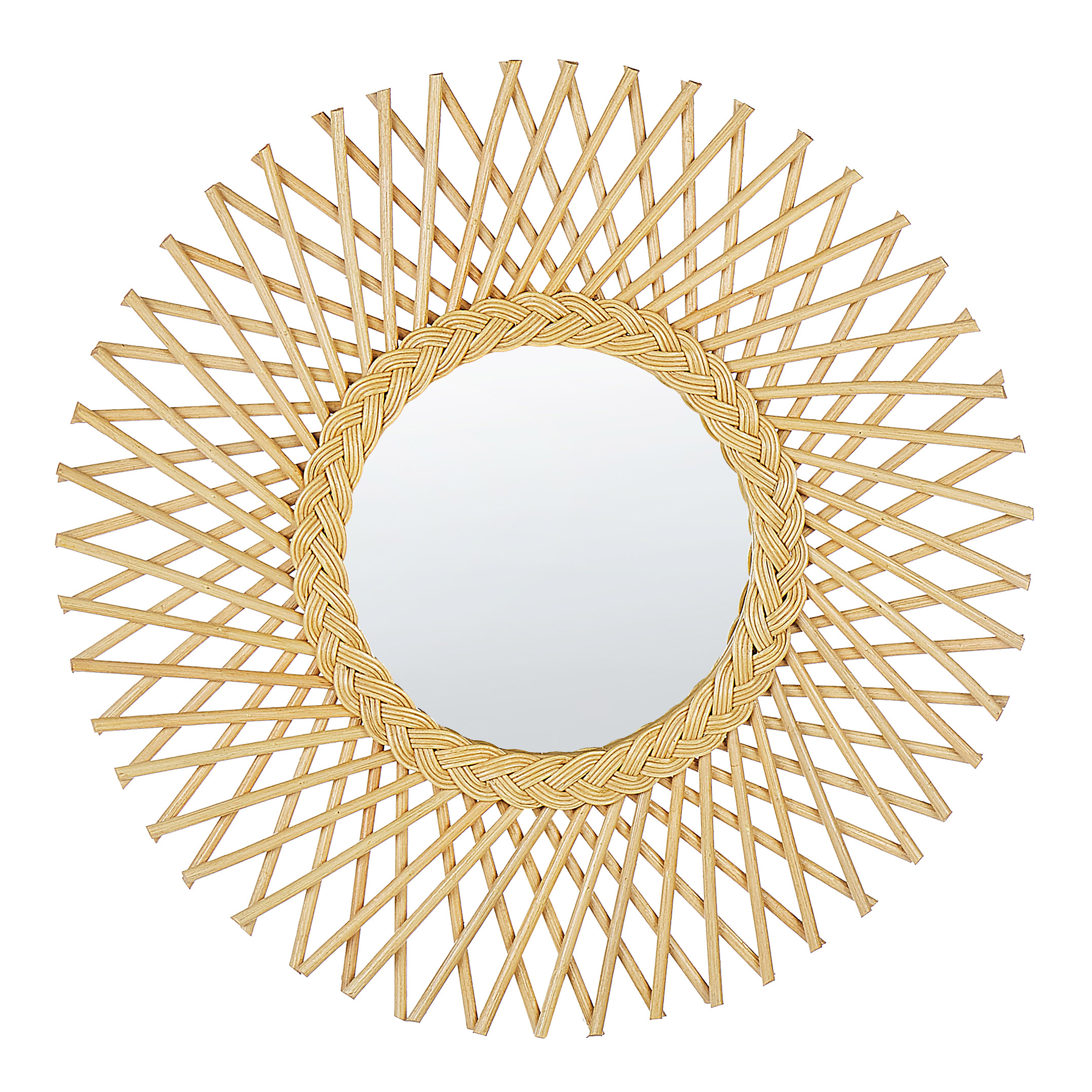 Seinäpeili TAGOLU 60 cm 60 cm rottinki Luonnonväri