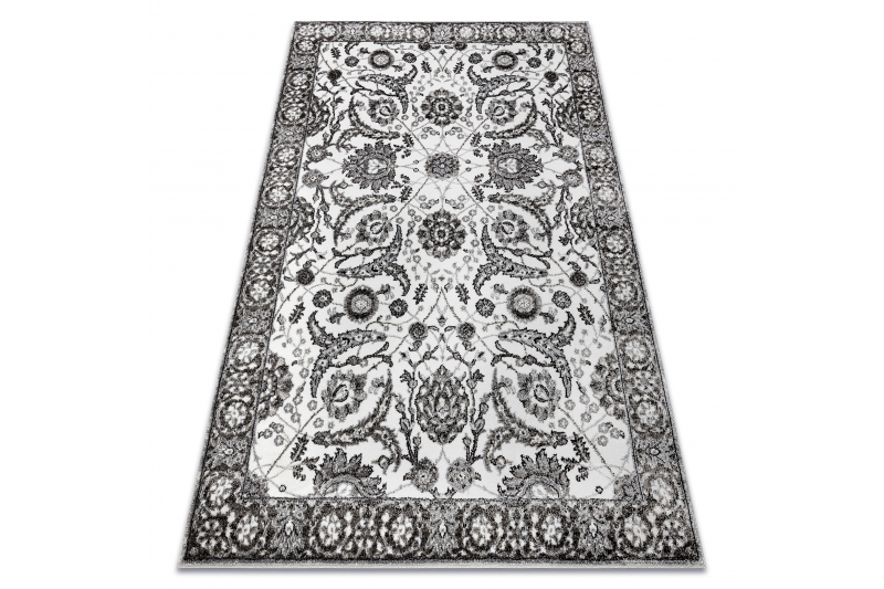 Matto MATEO 8037/644 Klassinen kehyskuviolla, kukat - rakenne harmaa 240x330 cm