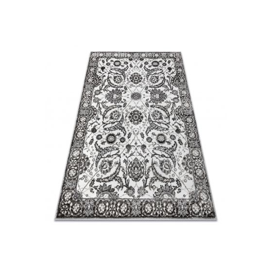 Matto MATEO 8037/644 Klassinen kehyskuviolla, kukat - rakenne harmaa 240x330 cm