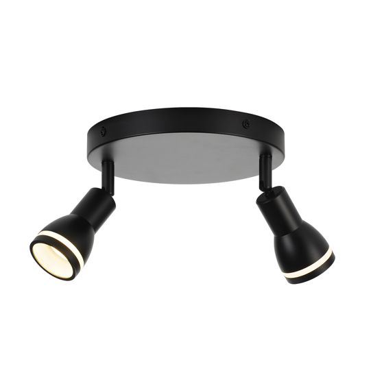 NETTLIFE LED - kattospottivalaisin 2 lamppua musta olohuoneen kattovalaisin säädettävä kohdevalo GU10- kohdevalo moderni lamppu