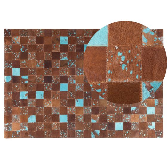 Matto ALIAGA Ruskea 140 x 200 cm Nahka